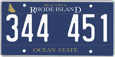 RI license plate 344451