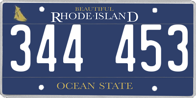 RI license plate 344453