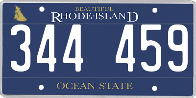 RI license plate 344459