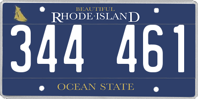 RI license plate 344461