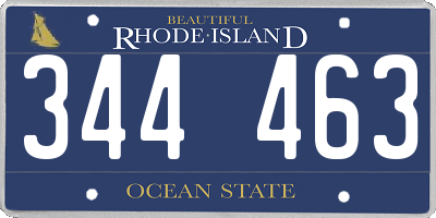RI license plate 344463