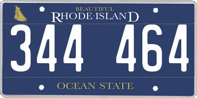 RI license plate 344464