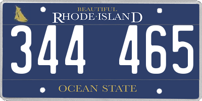 RI license plate 344465