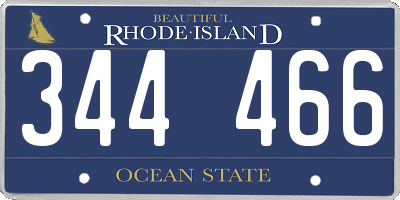 RI license plate 344466