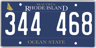 RI license plate 344468