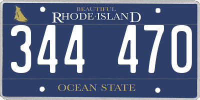 RI license plate 344470