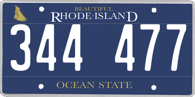 RI license plate 344477