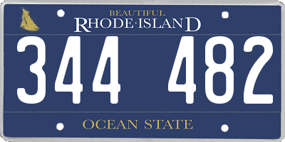 RI license plate 344482