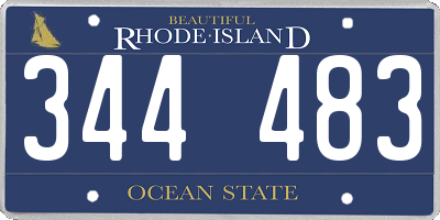 RI license plate 344483