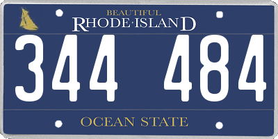 RI license plate 344484
