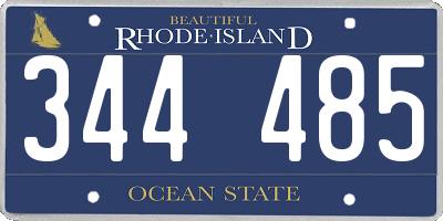 RI license plate 344485
