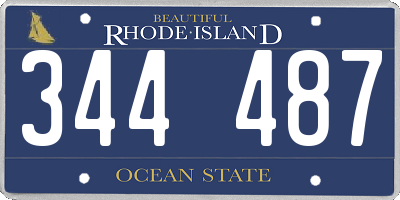 RI license plate 344487