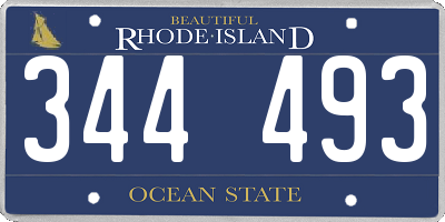 RI license plate 344493