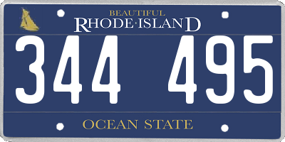 RI license plate 344495