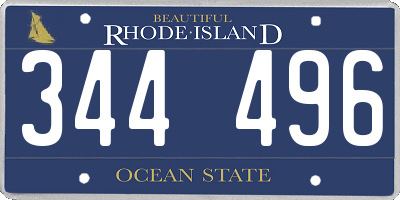 RI license plate 344496