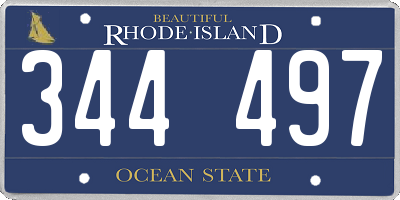 RI license plate 344497