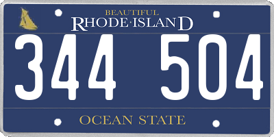 RI license plate 344504