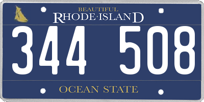 RI license plate 344508