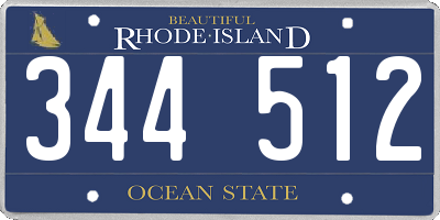 RI license plate 344512