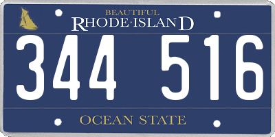 RI license plate 344516
