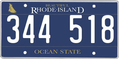 RI license plate 344518