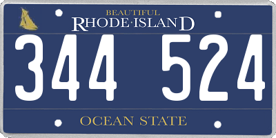 RI license plate 344524