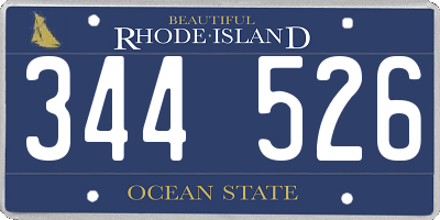 RI license plate 344526