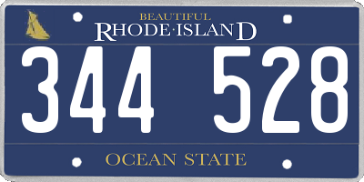 RI license plate 344528