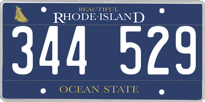 RI license plate 344529