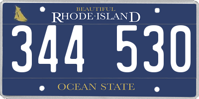 RI license plate 344530
