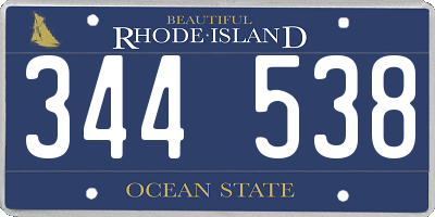 RI license plate 344538
