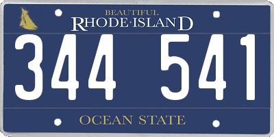 RI license plate 344541