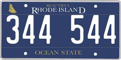 RI license plate 344544