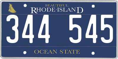 RI license plate 344545