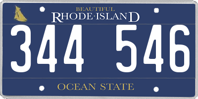 RI license plate 344546