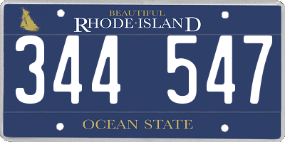 RI license plate 344547