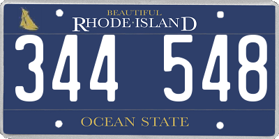RI license plate 344548