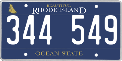 RI license plate 344549