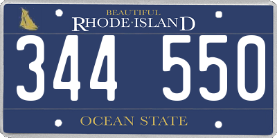 RI license plate 344550