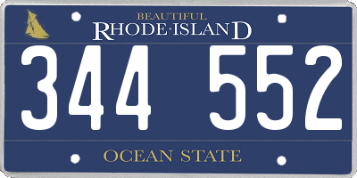 RI license plate 344552