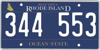 RI license plate 344553