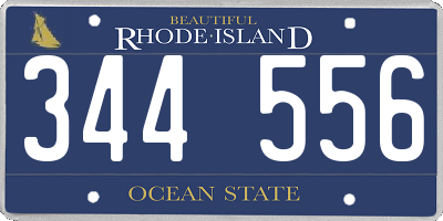 RI license plate 344556