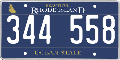 RI license plate 344558