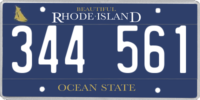 RI license plate 344561