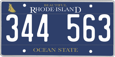 RI license plate 344563