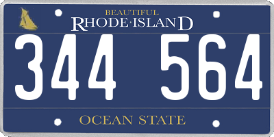 RI license plate 344564