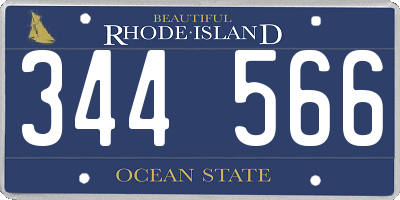 RI license plate 344566