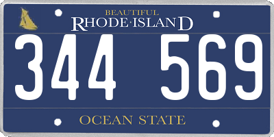 RI license plate 344569