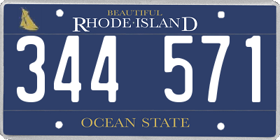 RI license plate 344571