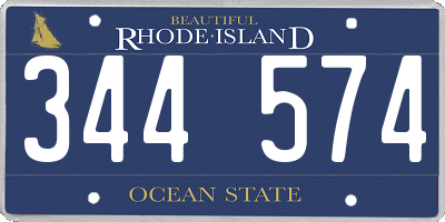 RI license plate 344574